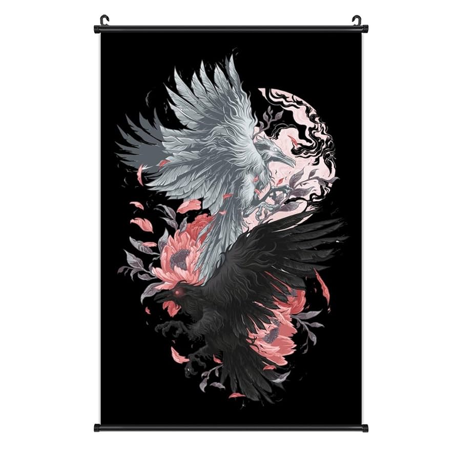 Amazon.co.jp: タペストリー 掛ける絵 ポスター 八咫烏 カラス